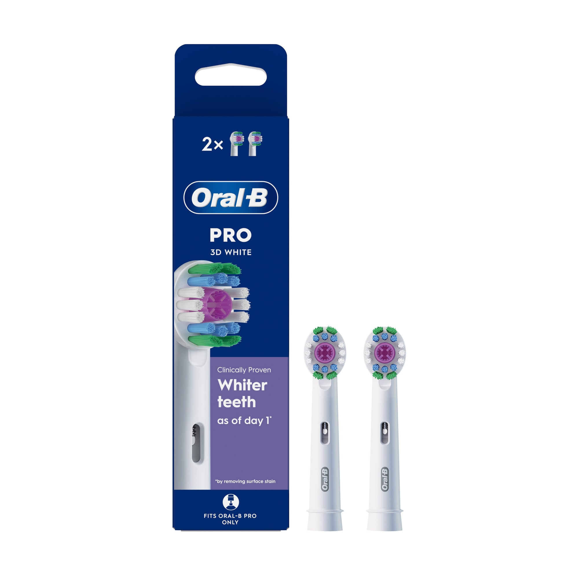 Насадки для електричної зубної щітки Oral-B Pro 3D White, 2 шт
